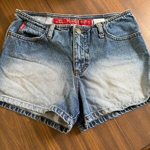 Mudd‎ Women's Faded Blue Jean Shorts Size 7 Preppy Side Slit